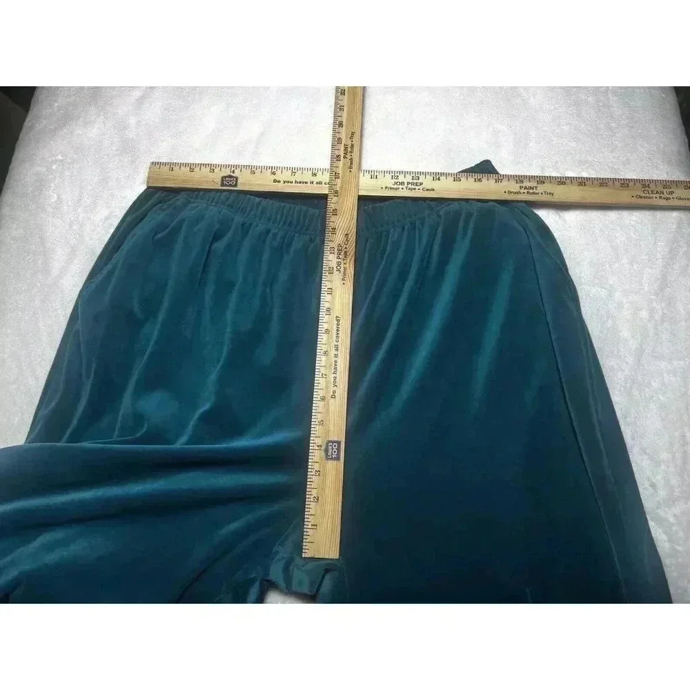 Woman Within Teal Velour Track Suit Pants- 1X 22/24 Top 2X Bottoms